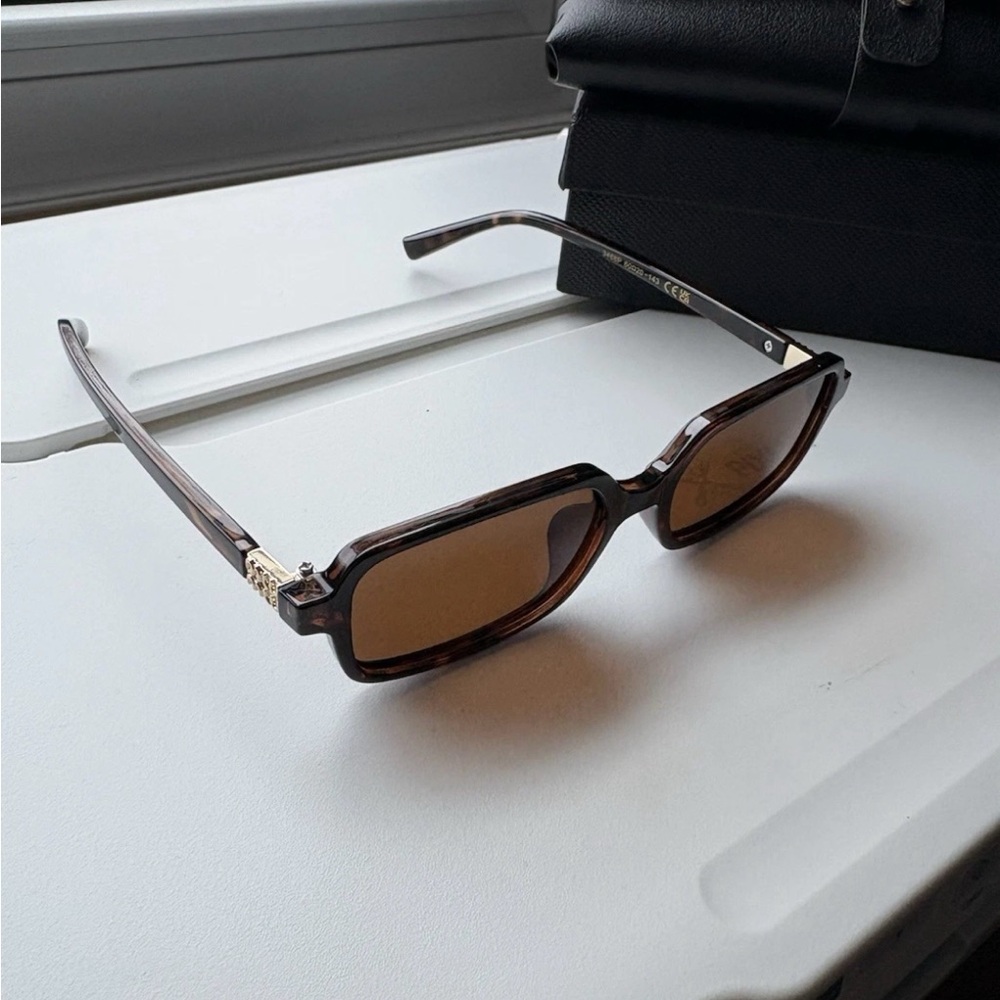 Brown Rectangular Sunglasses - image 2